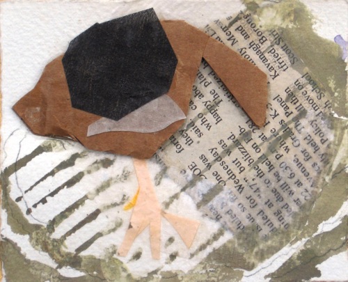 Venice Street Pigeon;
Collage, 2011;
3.75 x 4.5 in. Venice Street Pigeon;
Collage, 2011;
3.75 x 4.5 in.